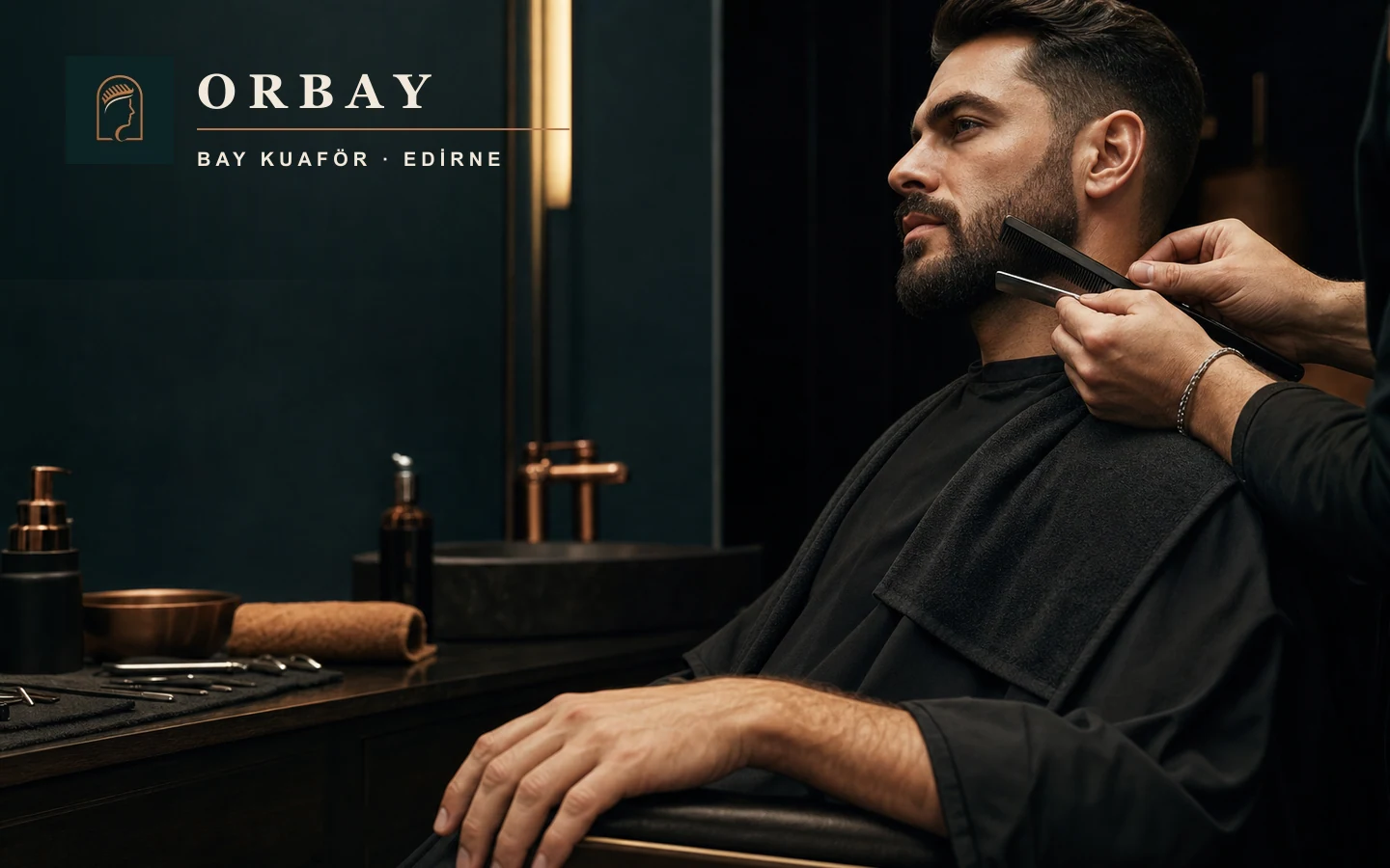 Orbay Bay Kuaför’de hassas sakal şekillendirme